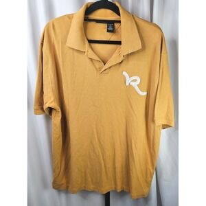 Men's Y2K Rocawear Polo Shirt Embroidered Logo Short Sleeve Casual Top Mens L